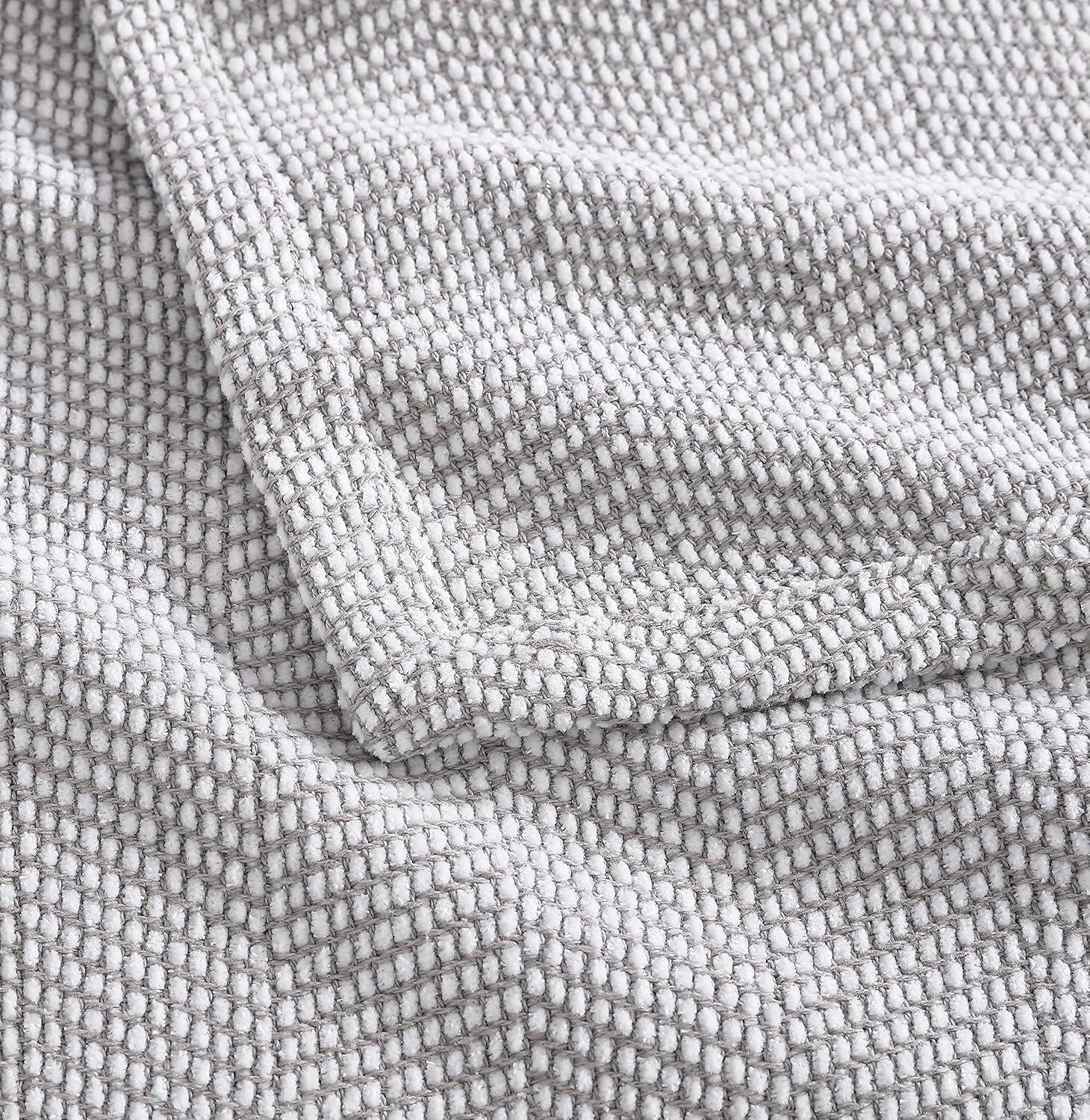 Vera Wang Chenille Pique Cotton Grey Blanket