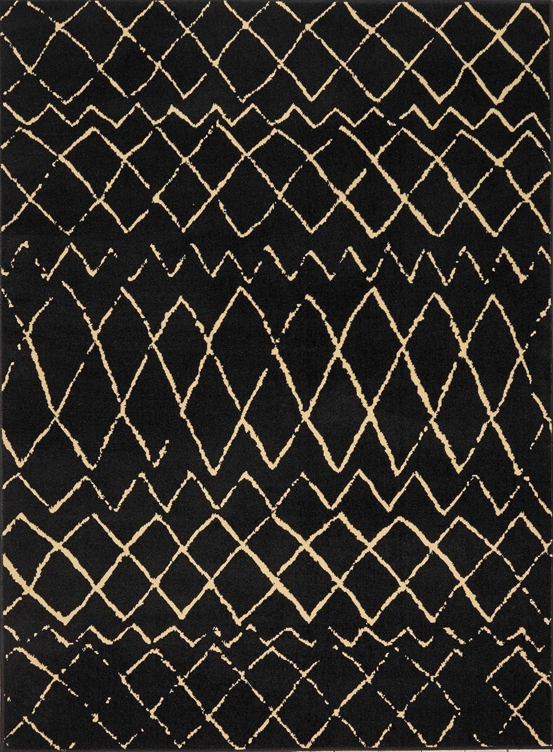 Nourison Grafix Black Area Rug GRF04 5'3"X7'3"