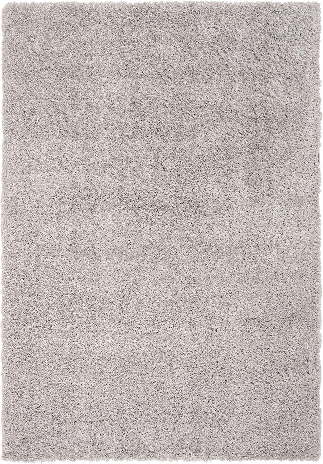 SAFAVIEH Fontana Jamie Solid Plush Shag Area Rug, Grey, 4' x 6'