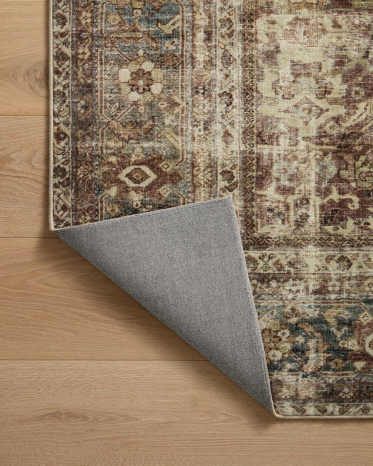 Sinclair I Rug by Magnolia Home by Joanna Gaines x Loloi - Rust and Lagoon / 5' x 7'