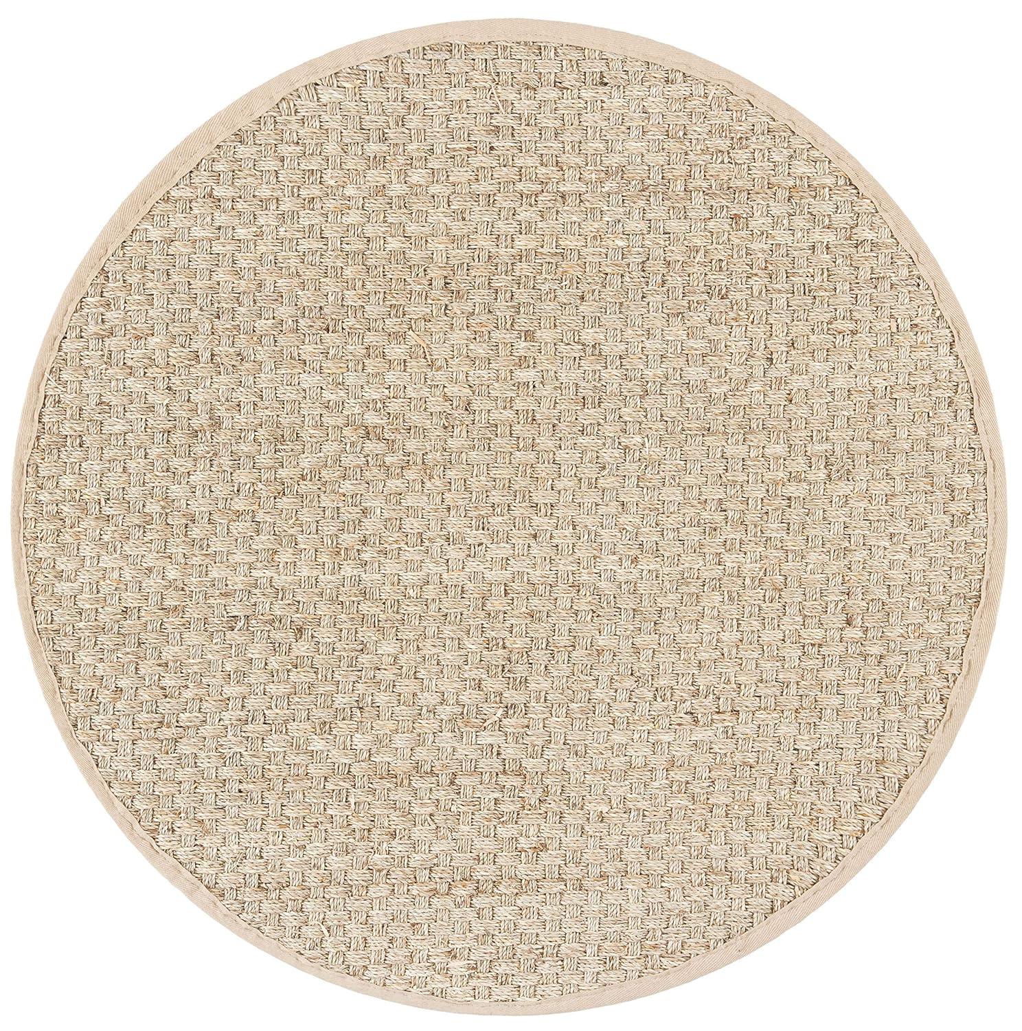 Natural Fiber NF114 Power Loomed Indoor Area Rug - Natural/Beige - 5' Round - Safavieh