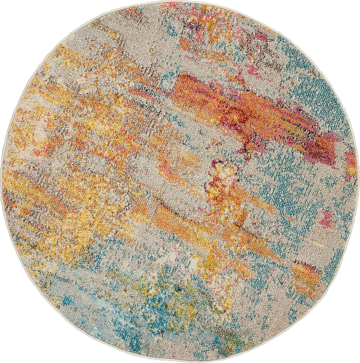 Nourison Celestial CES02 Sealife Area Rug 4' x ROUND