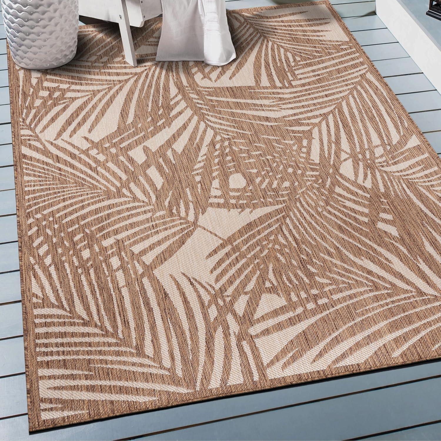 World Rug Gallery Contemporary Palm Leaf Textured Flat Weave Indoor/Outdoor Area Rug