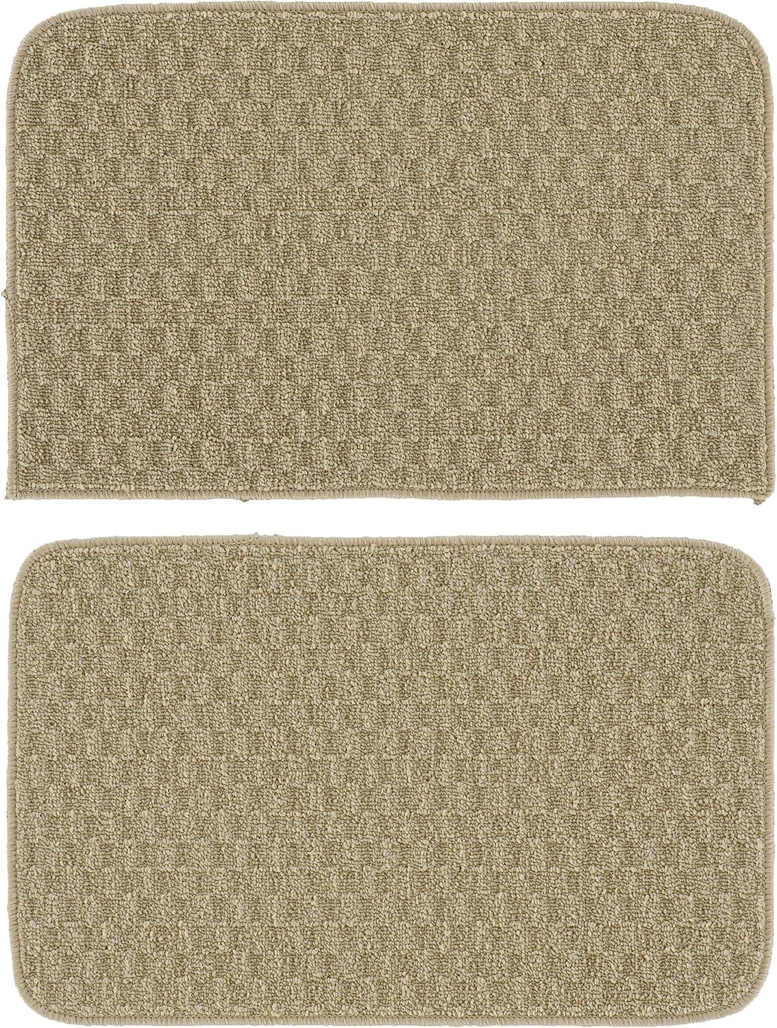 Garland Rug Town Square Tan Kitchen Rug Set, 2 Piece Sliced Set (18"x28" Sliced, and 18"x28")