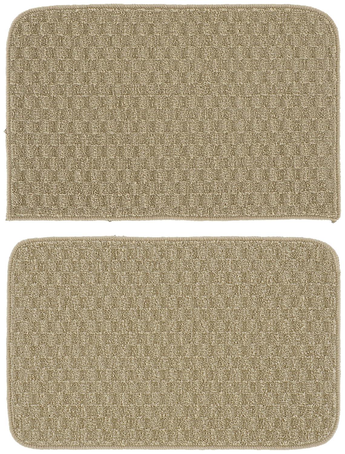 Garland Rug Town Square Tan Kitchen Rug Set, 2 Piece Sliced Set (18"x28" Sliced, and 18"x28")