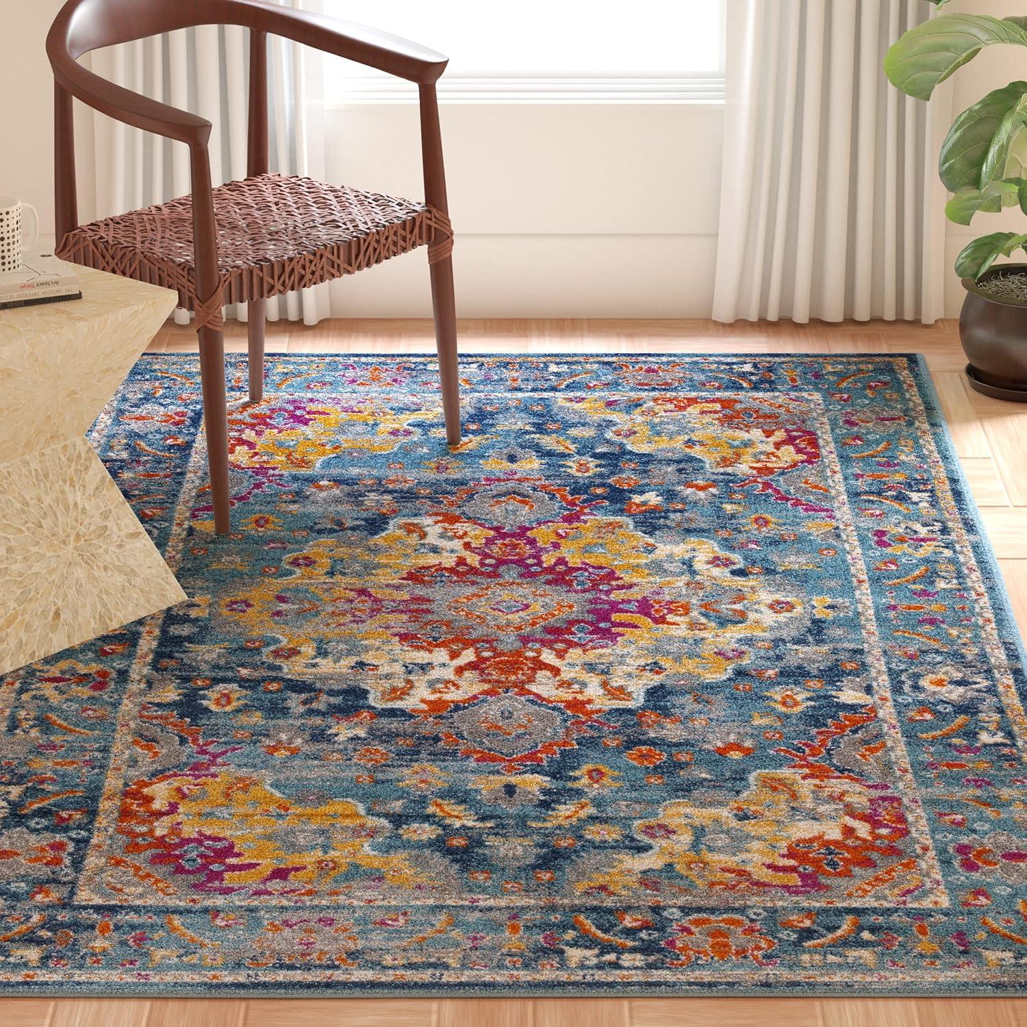Madison MAD154 Power Loomed Indoor Accent Rug - Teal/Fuchsia - 3'x5' - Safavieh
