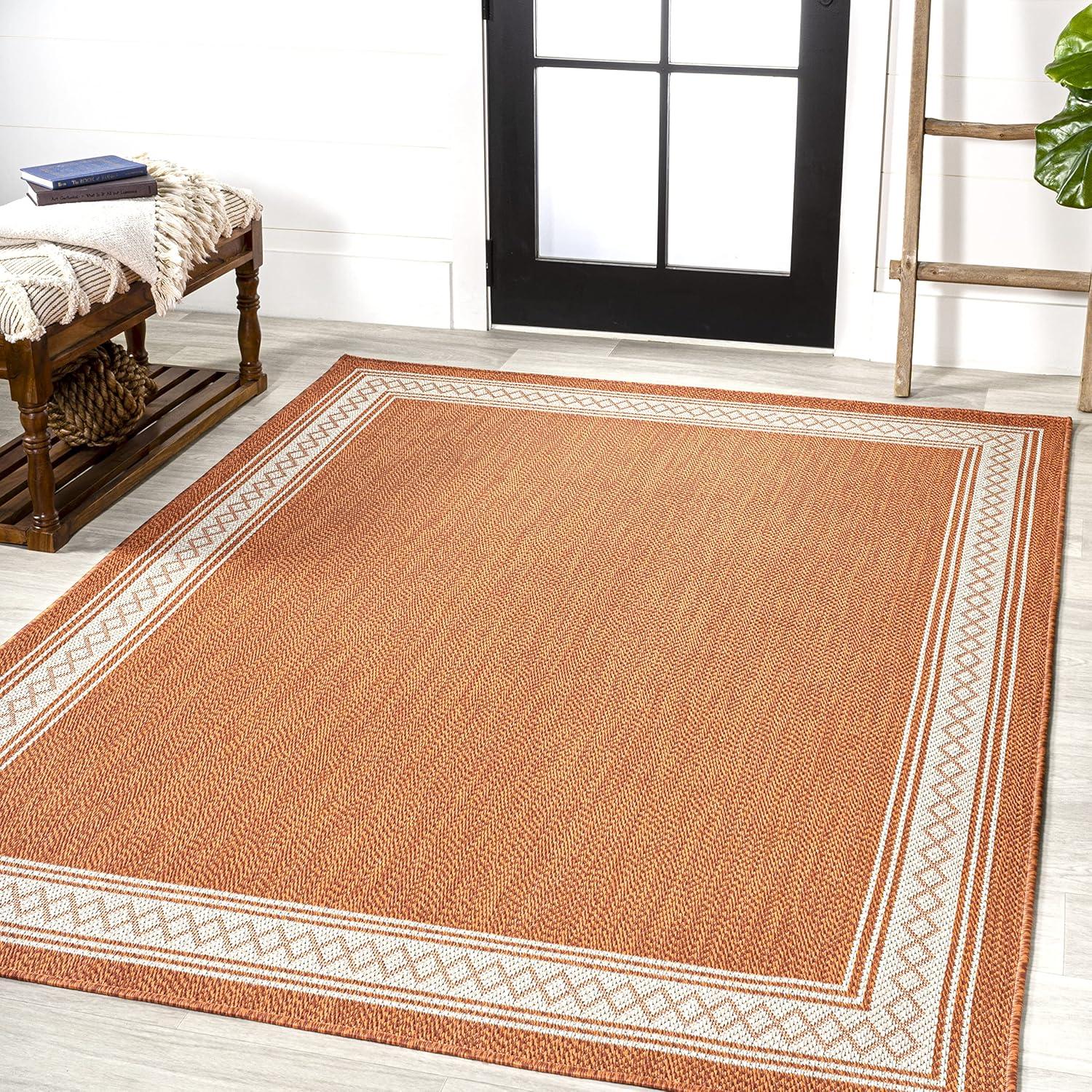 Lucia Classic Diamond Border Indoor/Outdoor Area Rug - JONATHAN Y