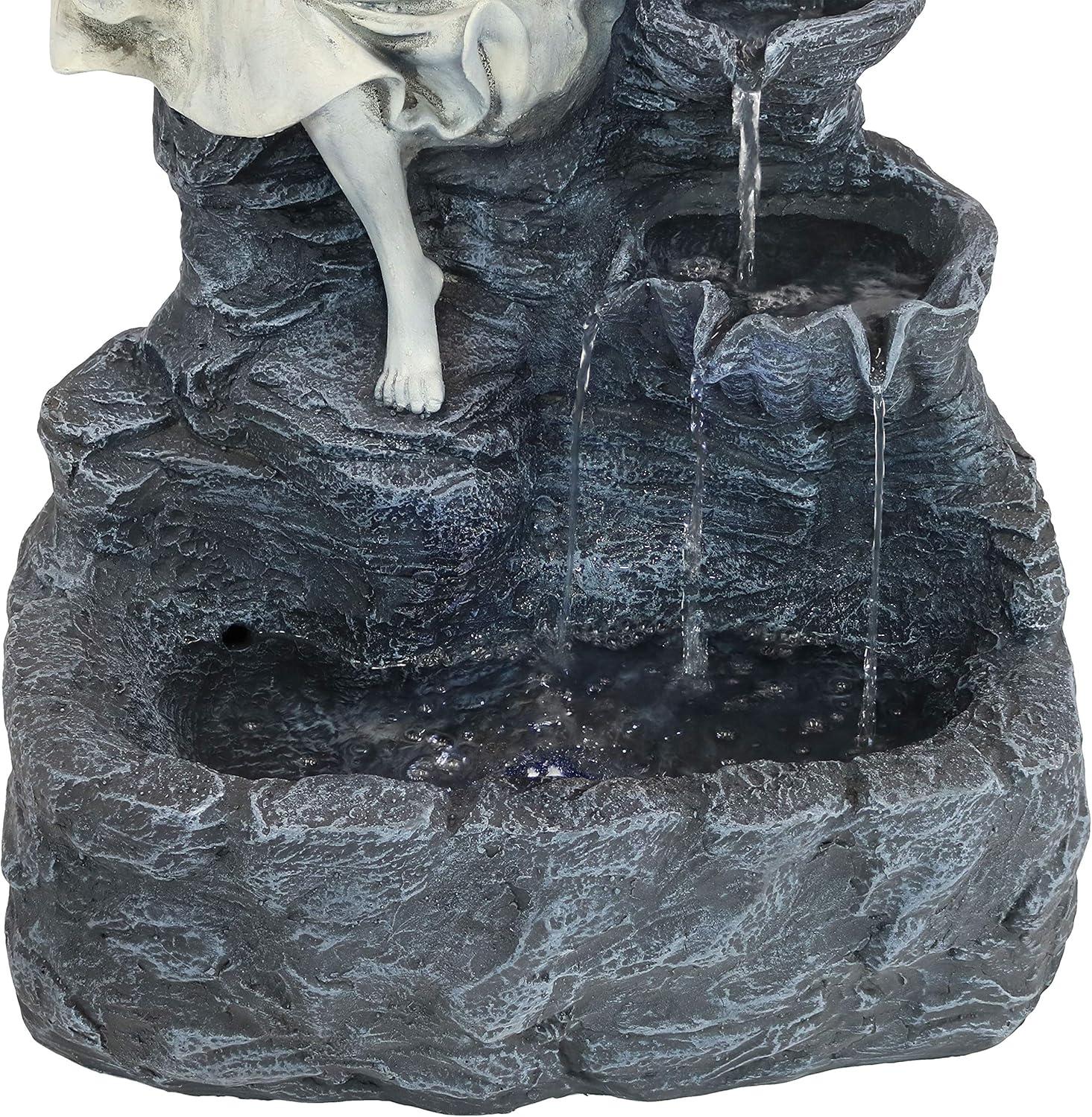 Jaliyah Weather Resistant Floor Fountain with Light