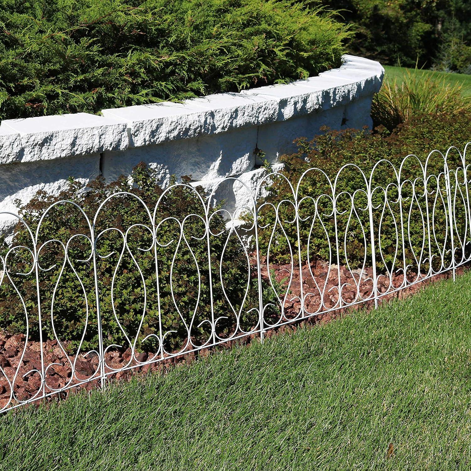 SunnyDaze Decor Traditional 24" x 24" Steel Decorative Garden Fence Panels (Set of 5)