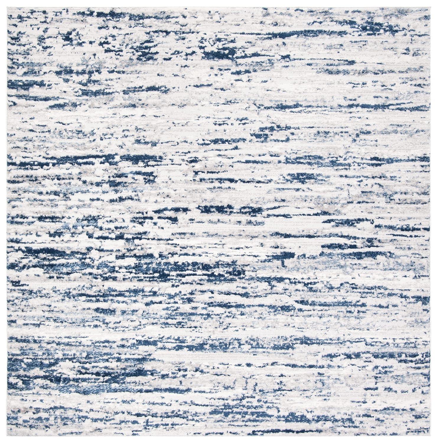 Amelia ALA768 Power Loomed Area Rug - Grey/Navy - 5'3"x5'3" - Safavieh.