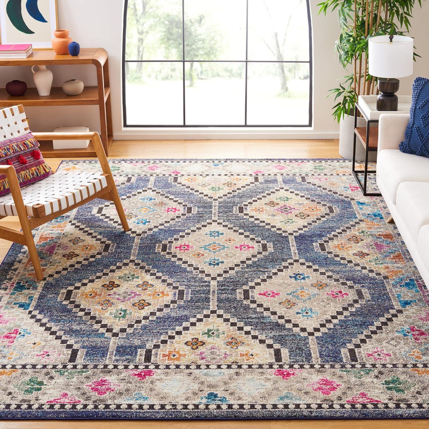 Madison MAD481 Power Loomed Area Rug - Navy/Beige - 8'x10' - Safavieh.
