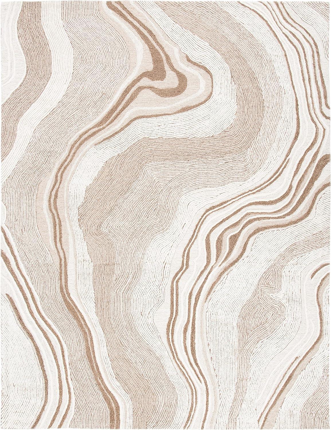Safavieh Fifth Avenue Thiet 10 x 14 (ft) Tufted Wool Blue/Ivory Rectangular Indoor Geode Bohemian/Eclectic Area rug