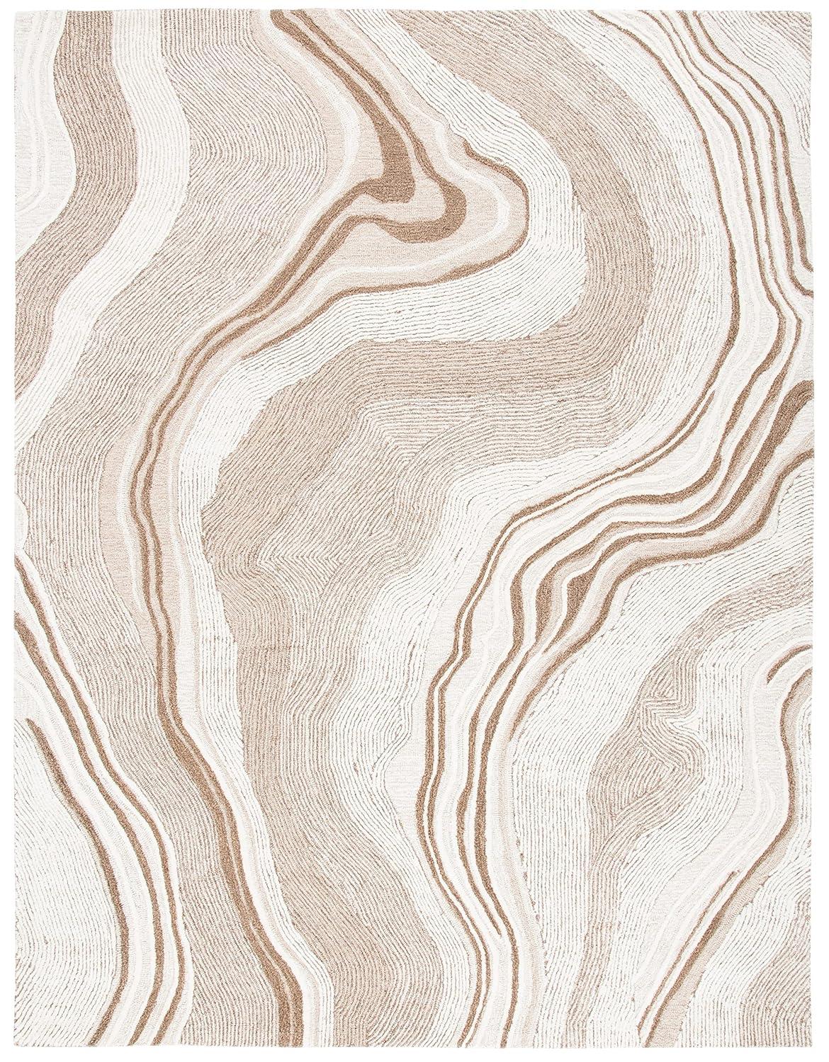 Safavieh Fifth Avenue Thiet 10 x 14 (ft) Tufted Wool Blue/Ivory Rectangular Indoor Geode Bohemian/Eclectic Area rug
