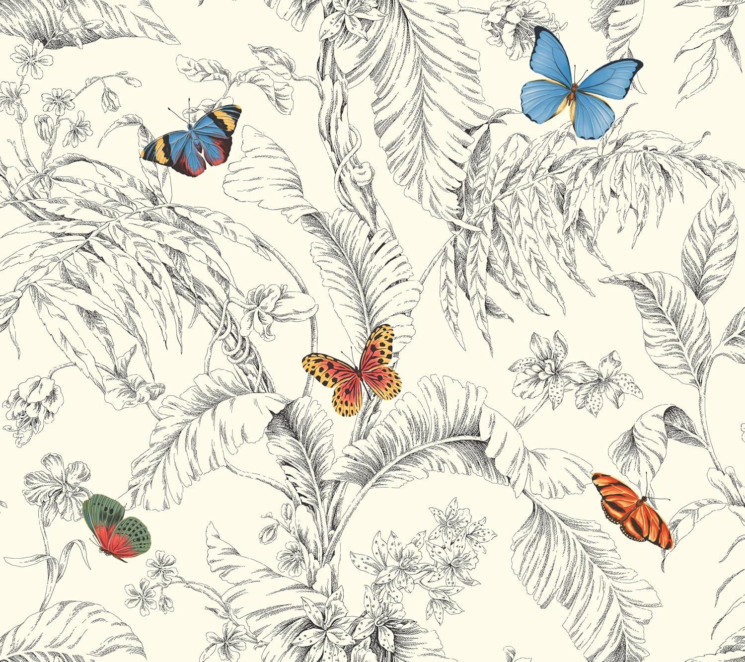 Ashford Toiles 27 L x 27 Butterfly Removable Wallpaper