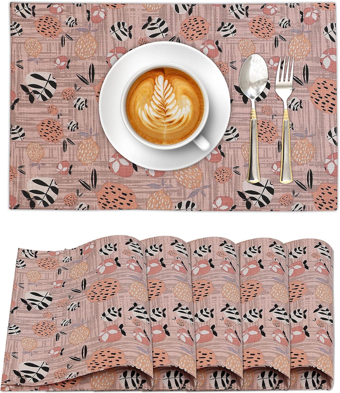 Ruvanti Dining Table Rectangle Placemats 100% Cotton Multi Pattern 13x19 Inches (Set of 6)