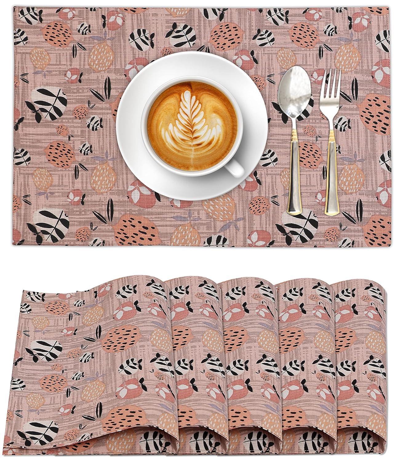 Ruvanti Dining Table Rectangle Placemats 100% Cotton Multi Pattern 13x19 Inches (Set of 6)