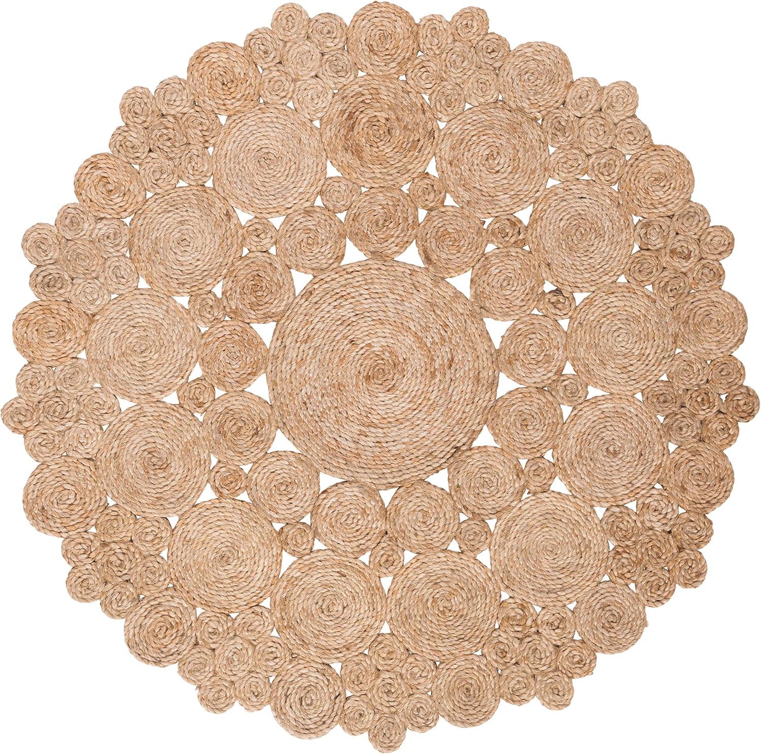 Natural Fiber NFB245 Hand Woven Area Rug - Natural - 4' round - Safavieh.