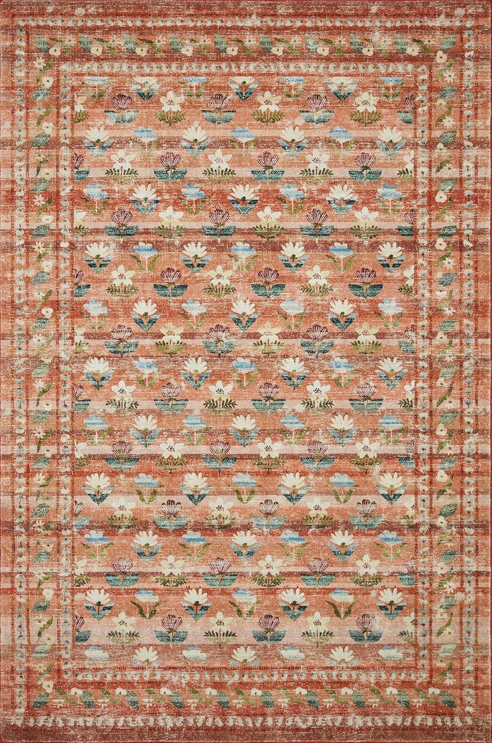 Rifle Paper Co. x Loloi Courtyard Terracotta Area Rug feat. CloudPile