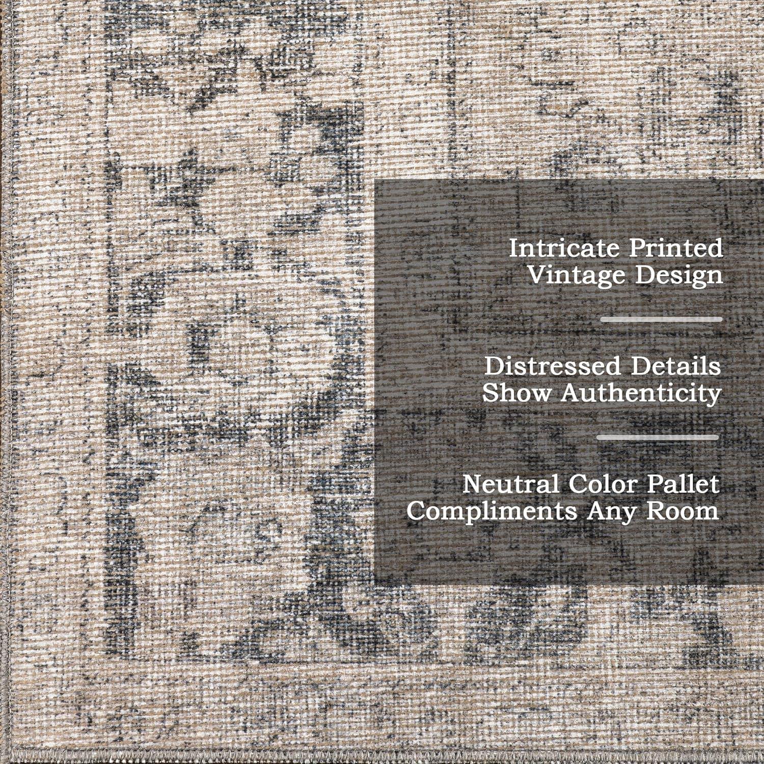 Nuloom Hillstone Collection Brinly Traditional Vintage Medallion Area Rug, 9' x 12', Light beige