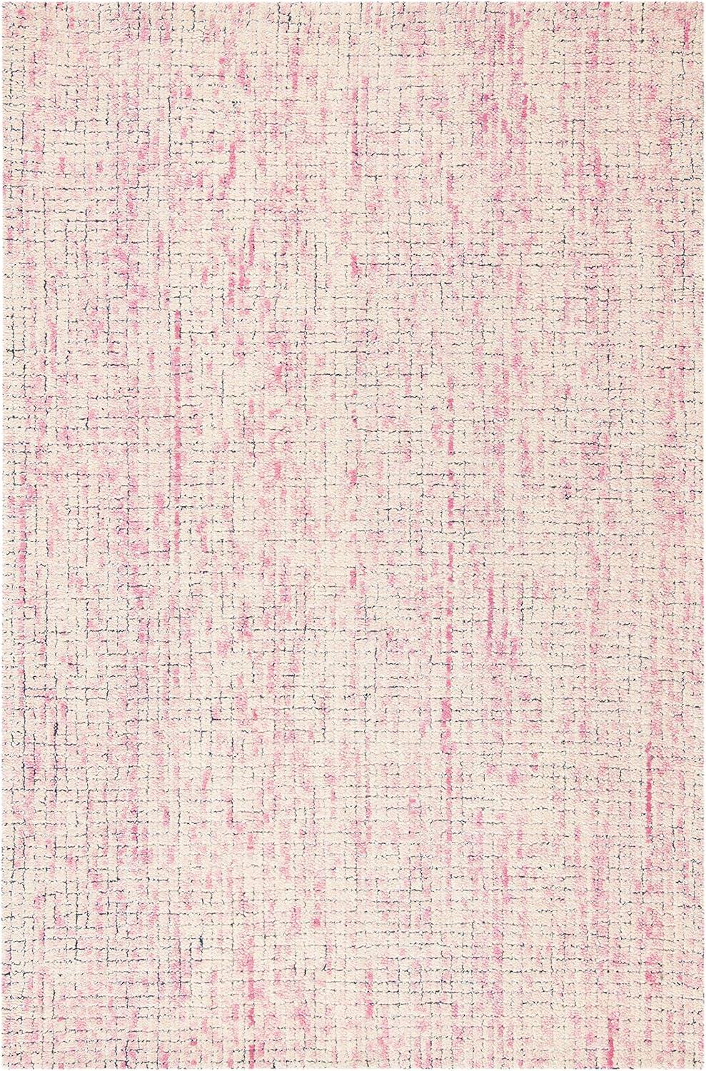 Abstract ABT473 Hand Tufted Area Rug - Ivory/Pink - 5' X 8' - Safavieh.