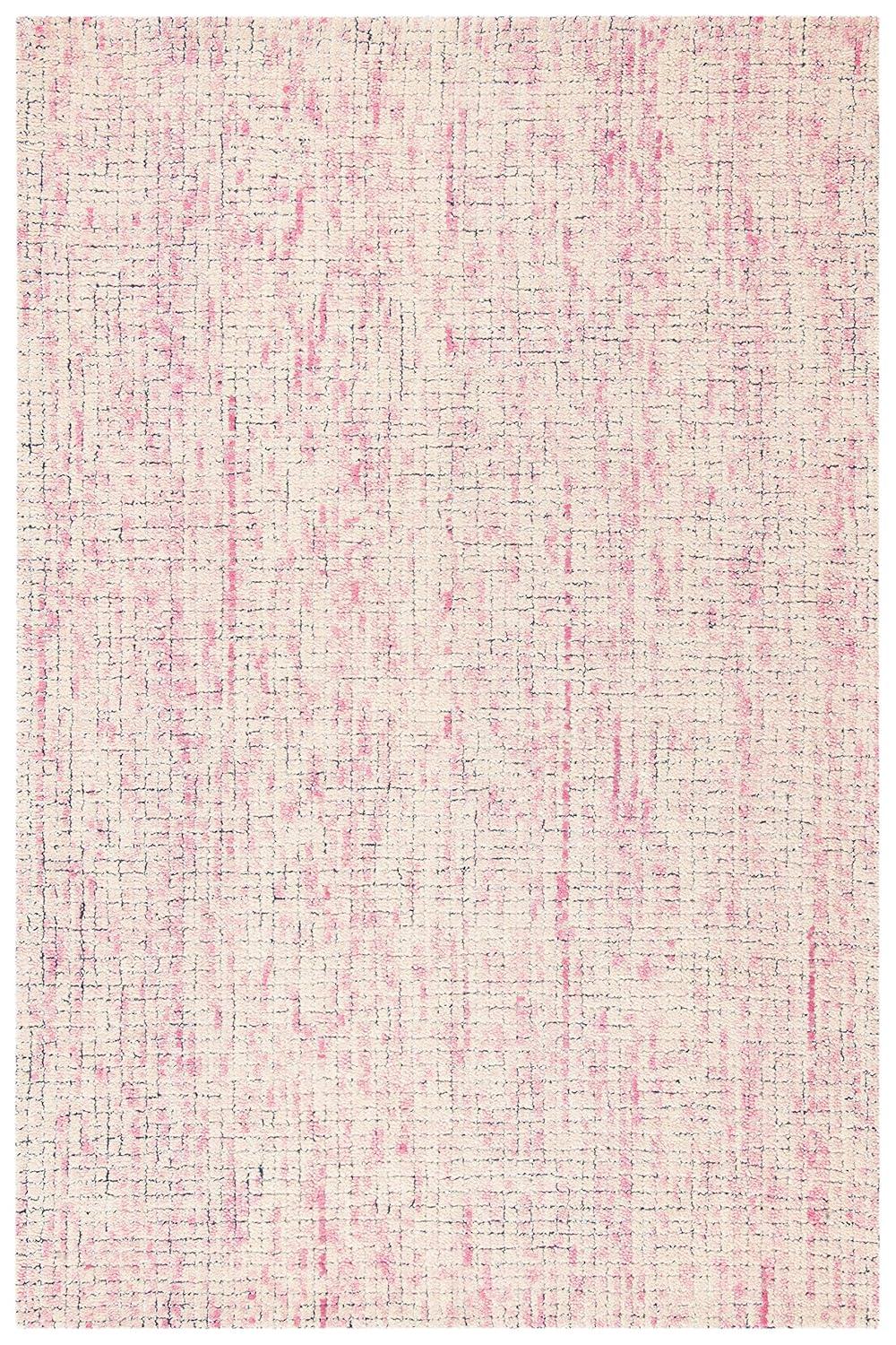 Abstract ABT473 Hand Tufted Area Rug - Ivory/Pink - 5' X 8' - Safavieh.
