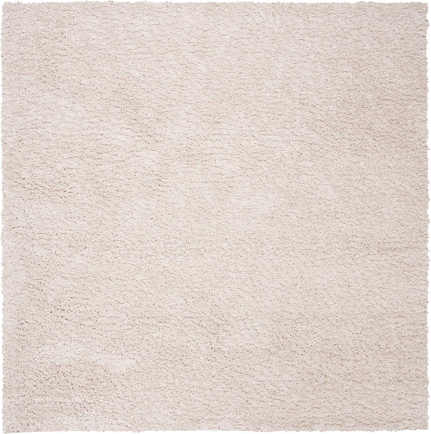 SAFAVIEH August Carlene Solid Plush Shag Area Rug, Beige, 11' x 11' Square