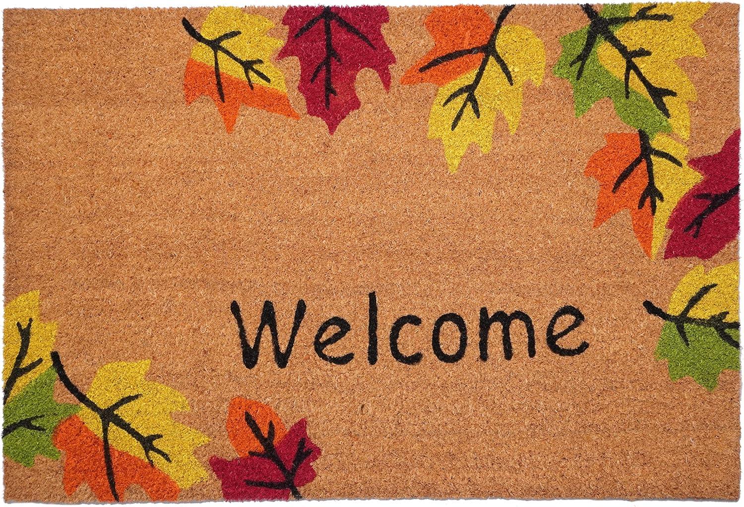 Autumn Breeze Coir Outdoor Fall Doormat with Vinyl Backing