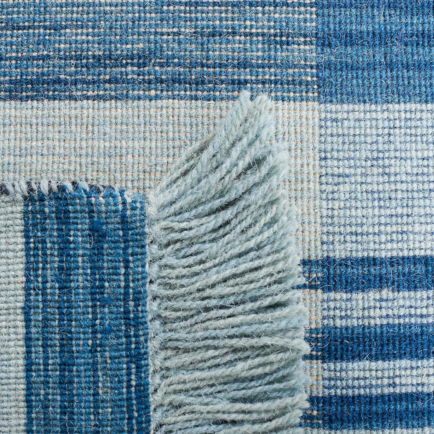 Striped Kilim STK708 Hand Woven Area Rug - Orange/Blue - 3'x5' - Safavieh.