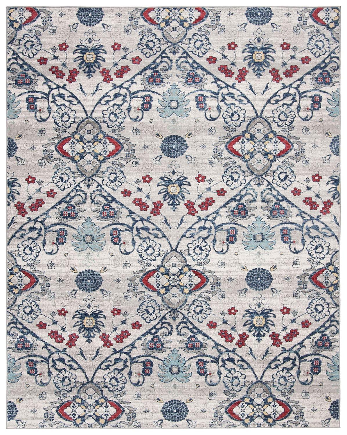 Brentwood BNT894 Power Loomed Area Rug - Navy/Grey - 8'9"x11'9" - Safavieh.