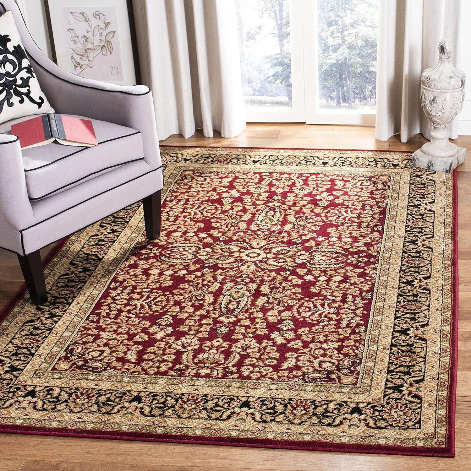 Lyndhurst LNH214 Power Loomed Area Rug - Red/Black - 6'x9' - Safavieh.