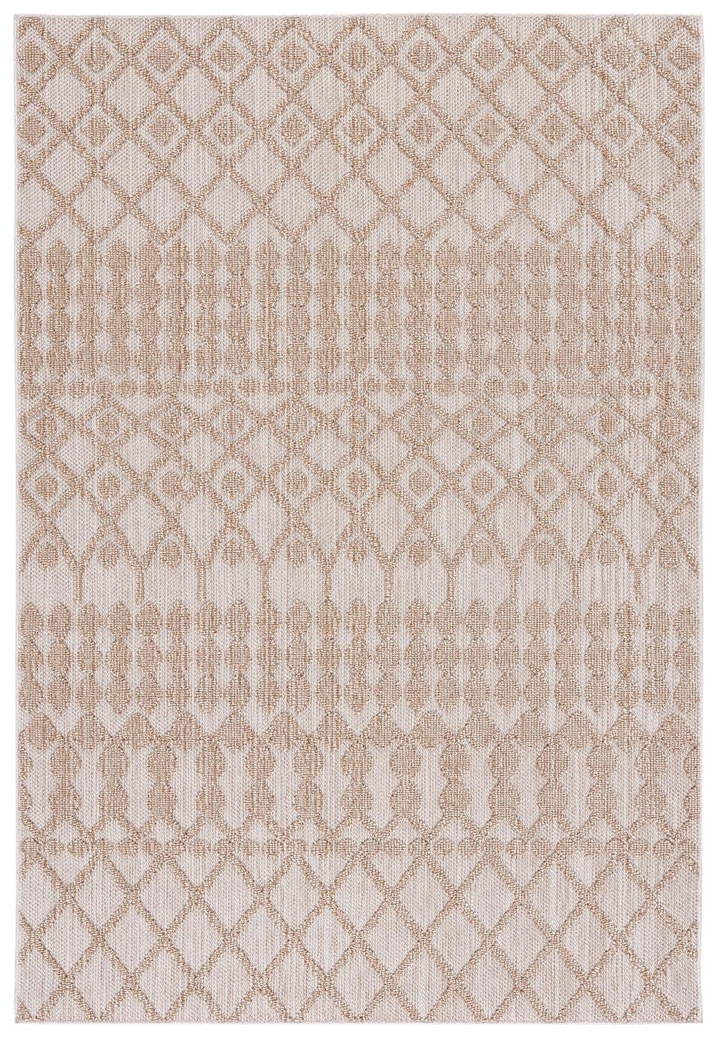 Global GLB206 Power Loomed Indoor/Outdoor Area Rug - Beige/Brown - 5'3"x7'6" - Safavieh