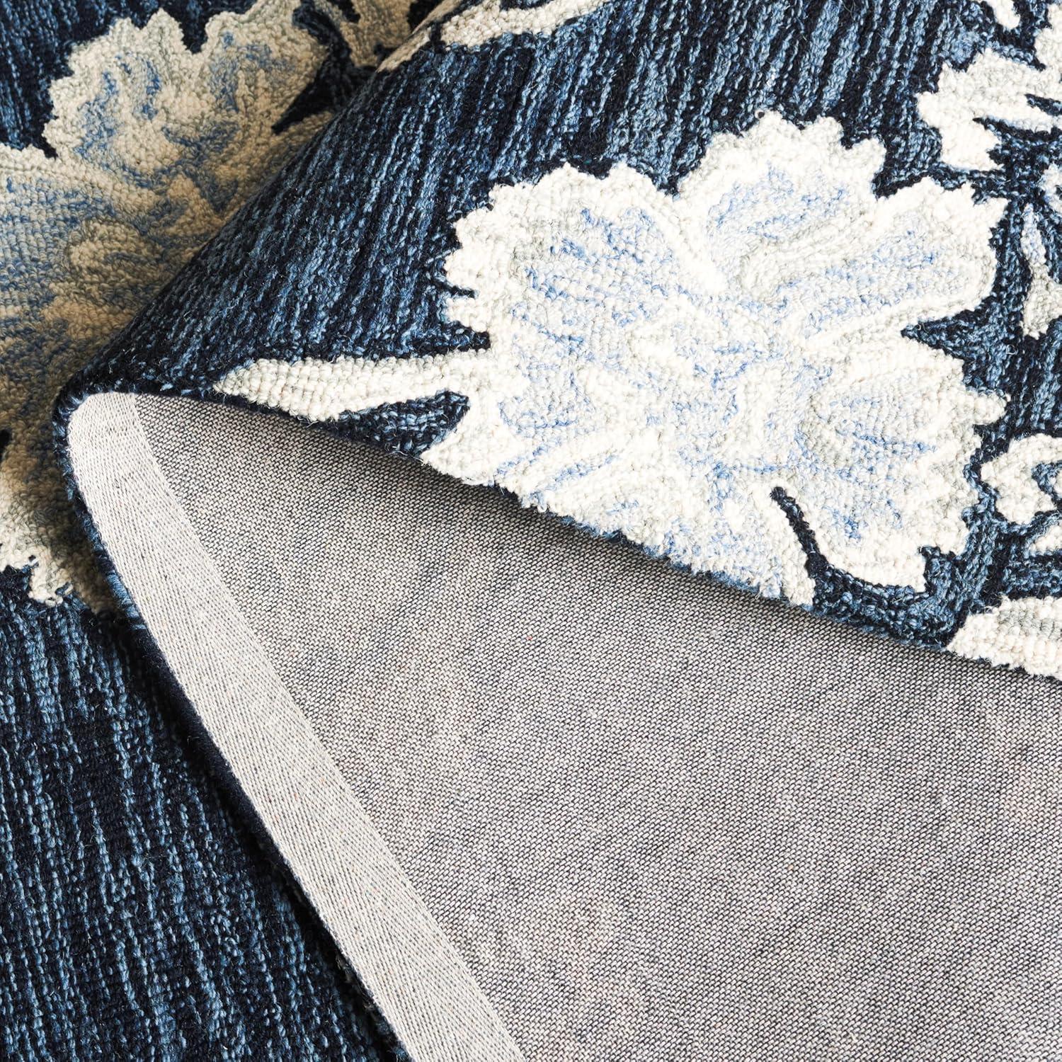Jardin JAR602 Hand Tufted Runner Rug - Navy/Ivory - 2'3"x9' - Safavieh.