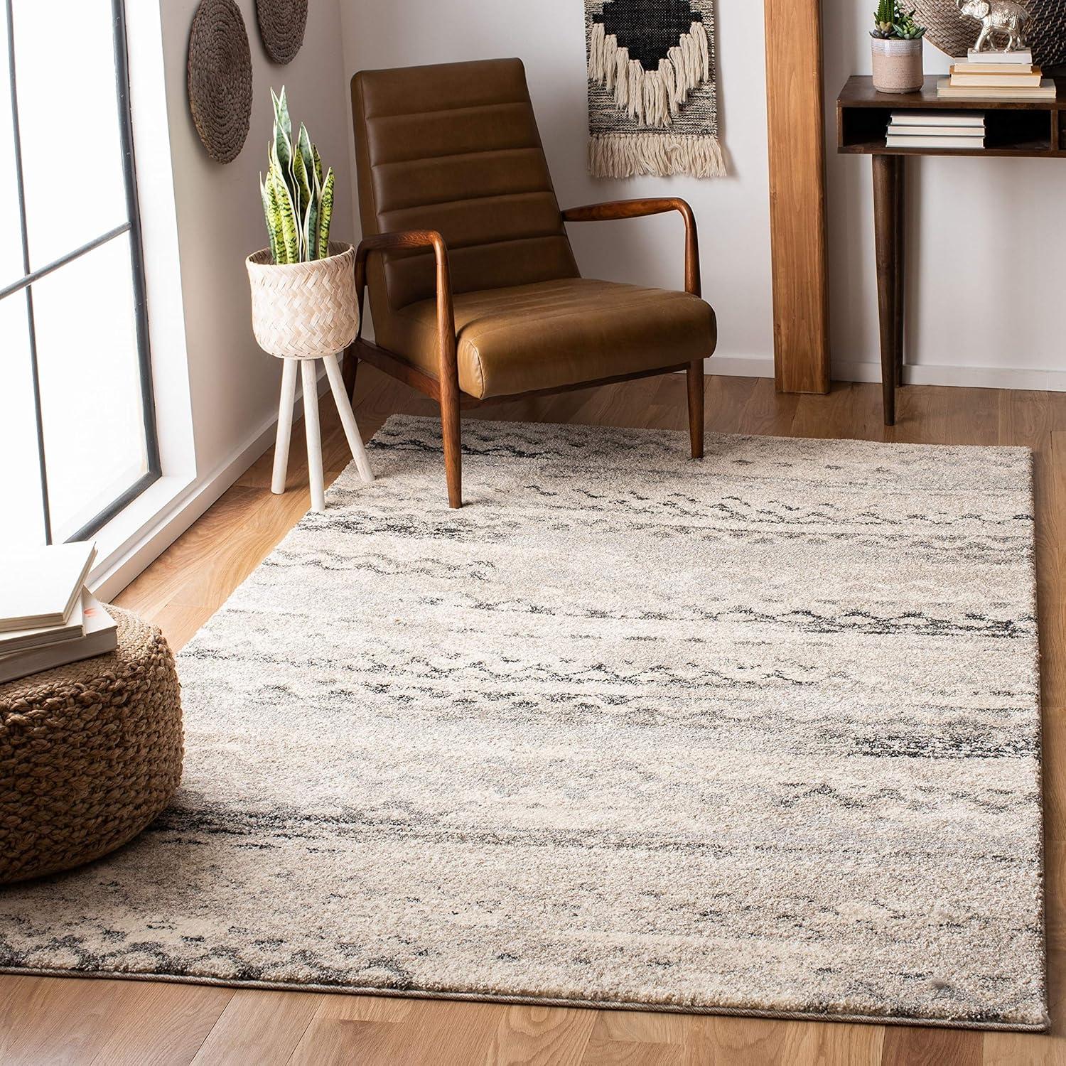 Retro RET2136 Power Loomed Indoor Area Rug - Cream/Grey - 8'9"x11'9" - Safavieh.