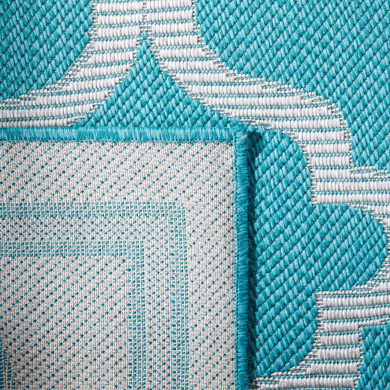 Bermuda BMU810 Machine Washable UV & Stain Resistant Non-Shedding Power Loomed Indoor/Outdoor Area Rug - Light Blue/Ivory - 5'3"x7'6" - Safavieh