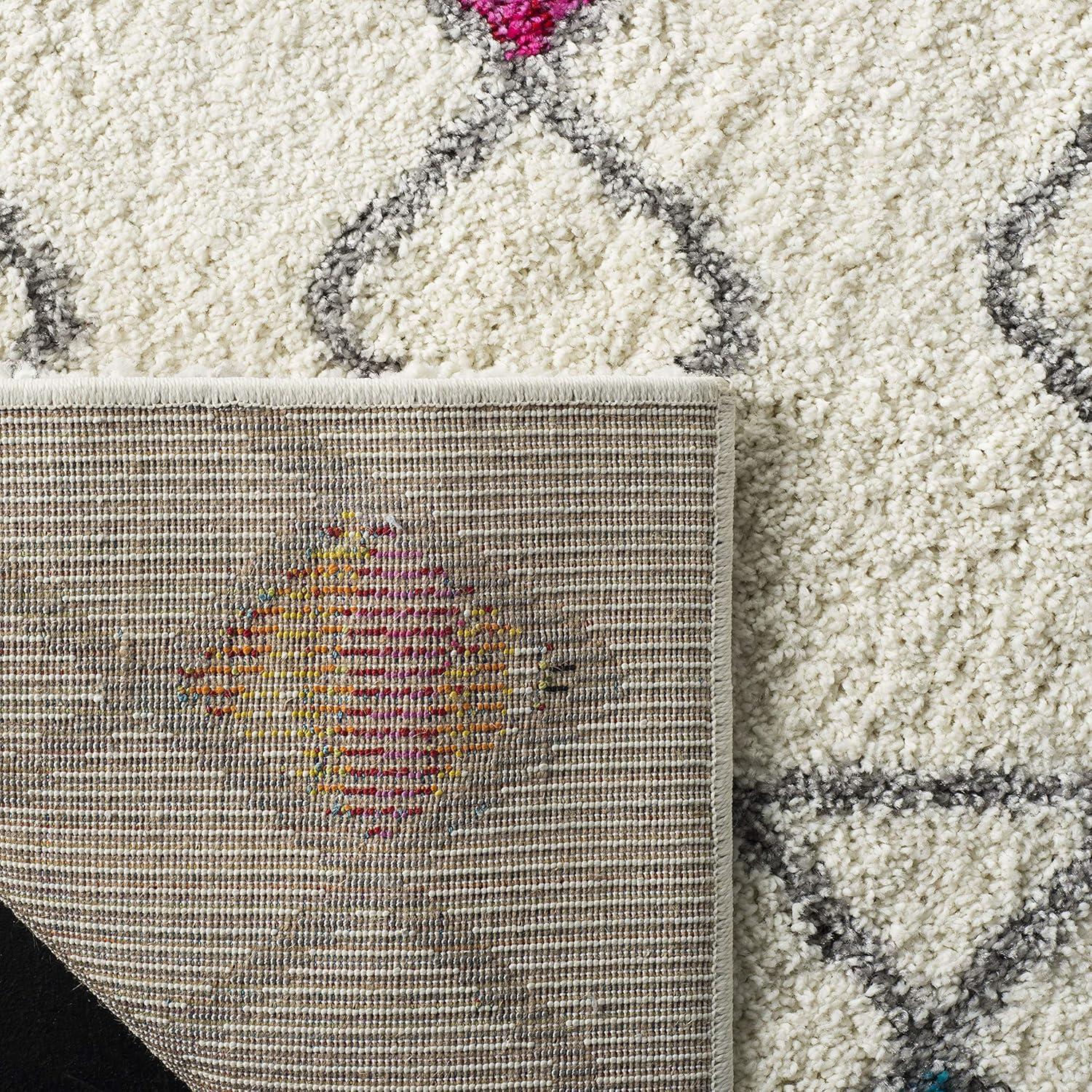 Fiesta Shag FSG361 Power Loomed Area Rug - Cream/Multi - 4'x6' - Safavieh.