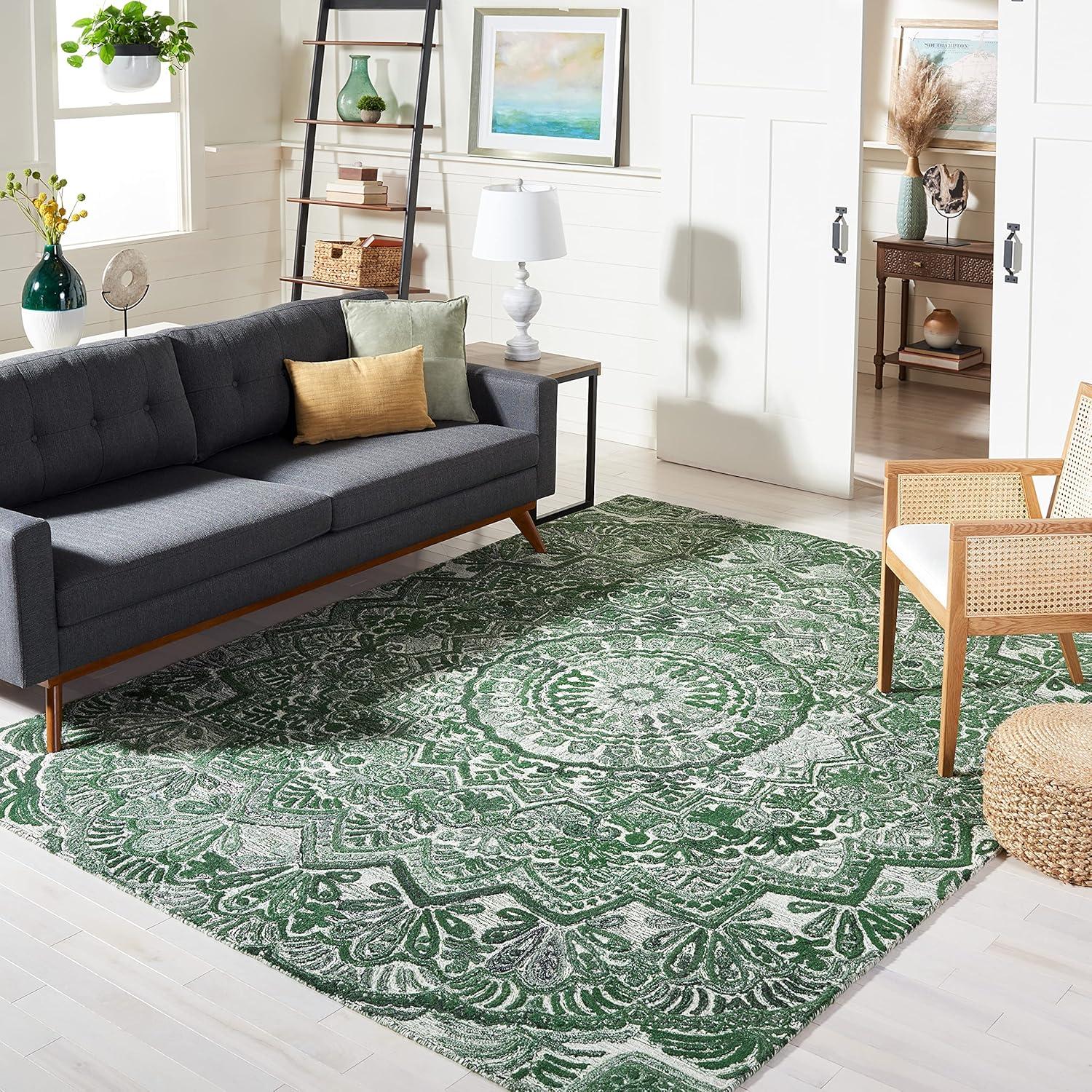 Marquee MRQ110 Hand Tufted Area Rug - Green/Ivory - 8'x10' - Safavieh.