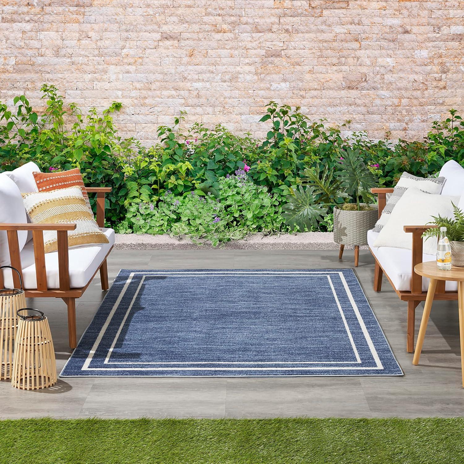 Nourison Essentials Bordered Indoor Outdoor Area Rug