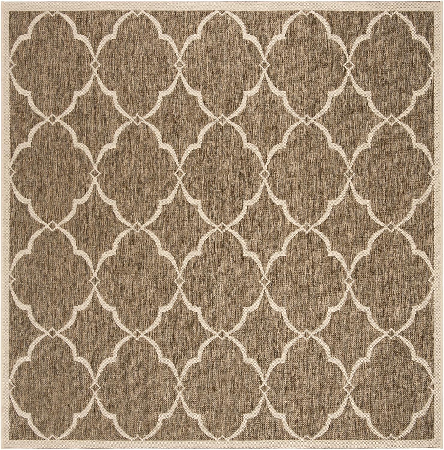 Beach House BHS125 Power Loomed Indoor/Outdoor Area Rug - Beige/Cream - 6'7"x6'7" - Safavieh
