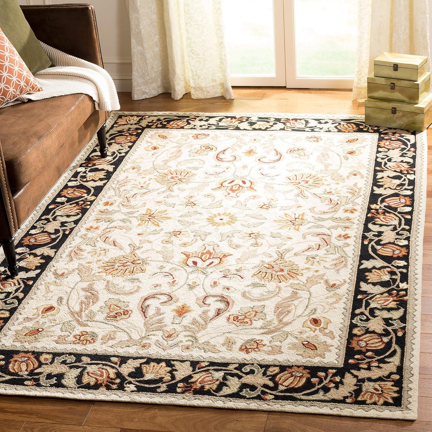 Easy Care EZC101 Hand Hooked Area Rug - Black/Ivory - 3'x6' - Safavieh.