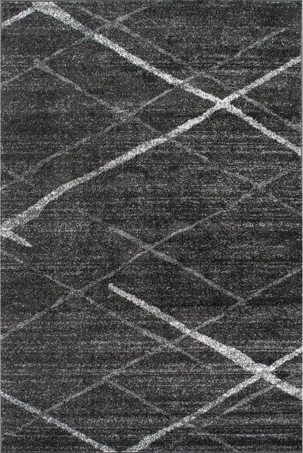 Thigpen Oval Dark Grey Synthetic 25" Spot-Resistant Rug