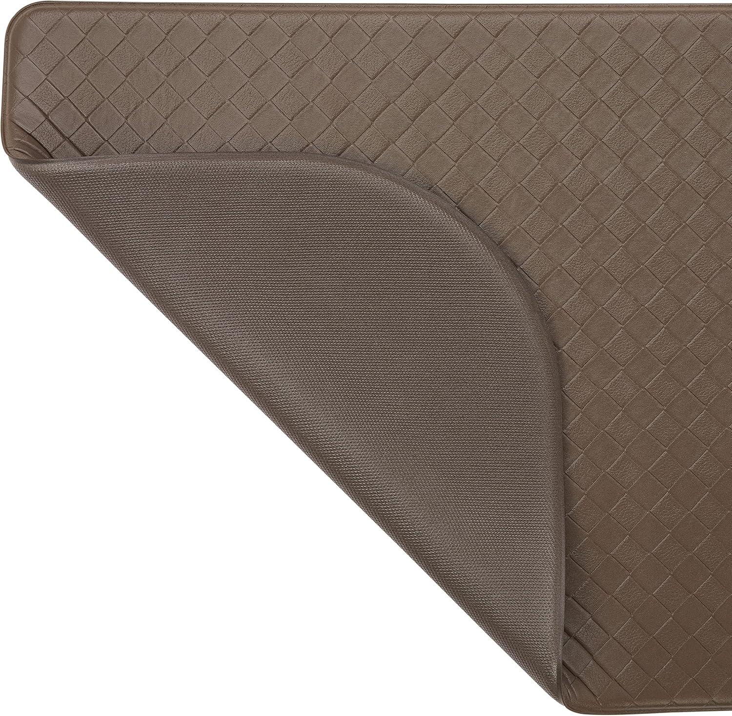 Anti-Fatigue Kitchen Mat, Mocha, Playa Basketweave Wedge by Chef Gear, 17.5 in. x 60 in.