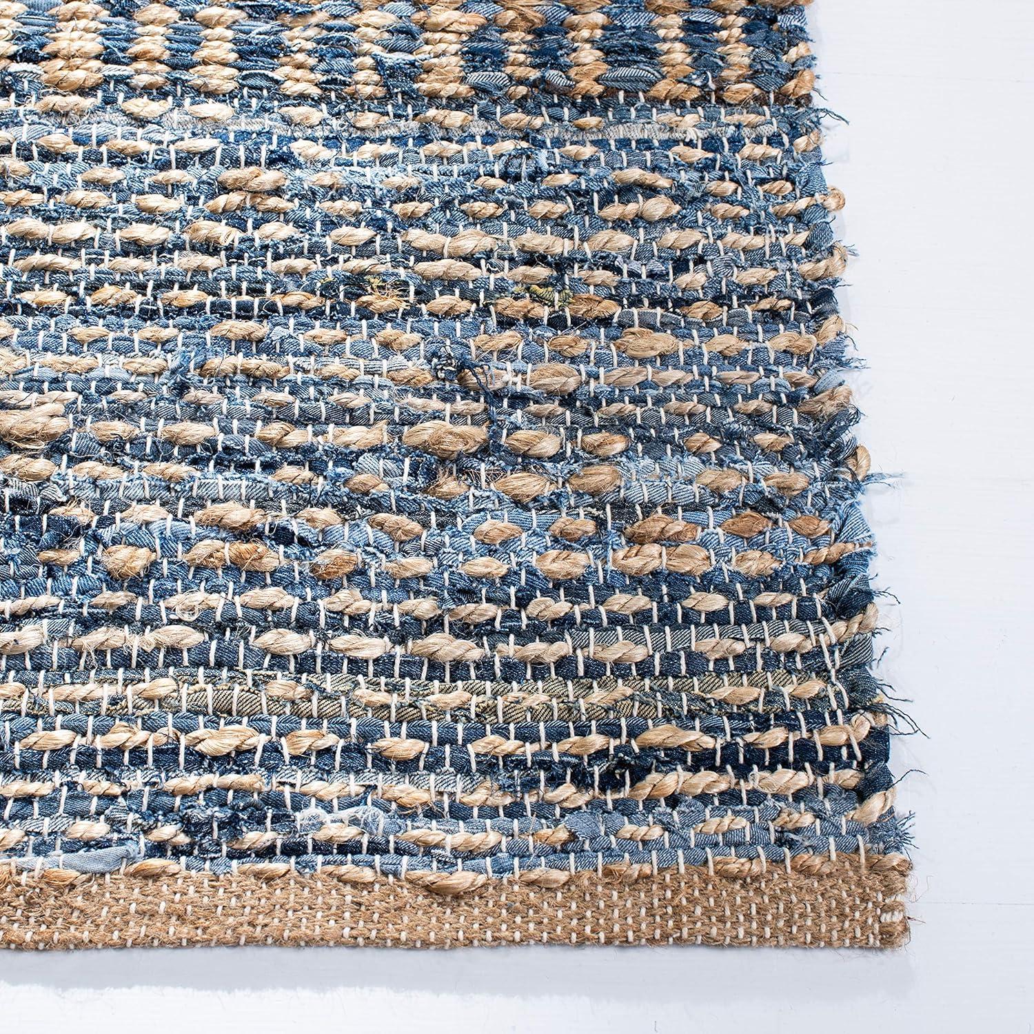 Cape Cod CAP353 Hand Woven Accent Rug - Natural/Blue - 2'x3' - Safavieh.