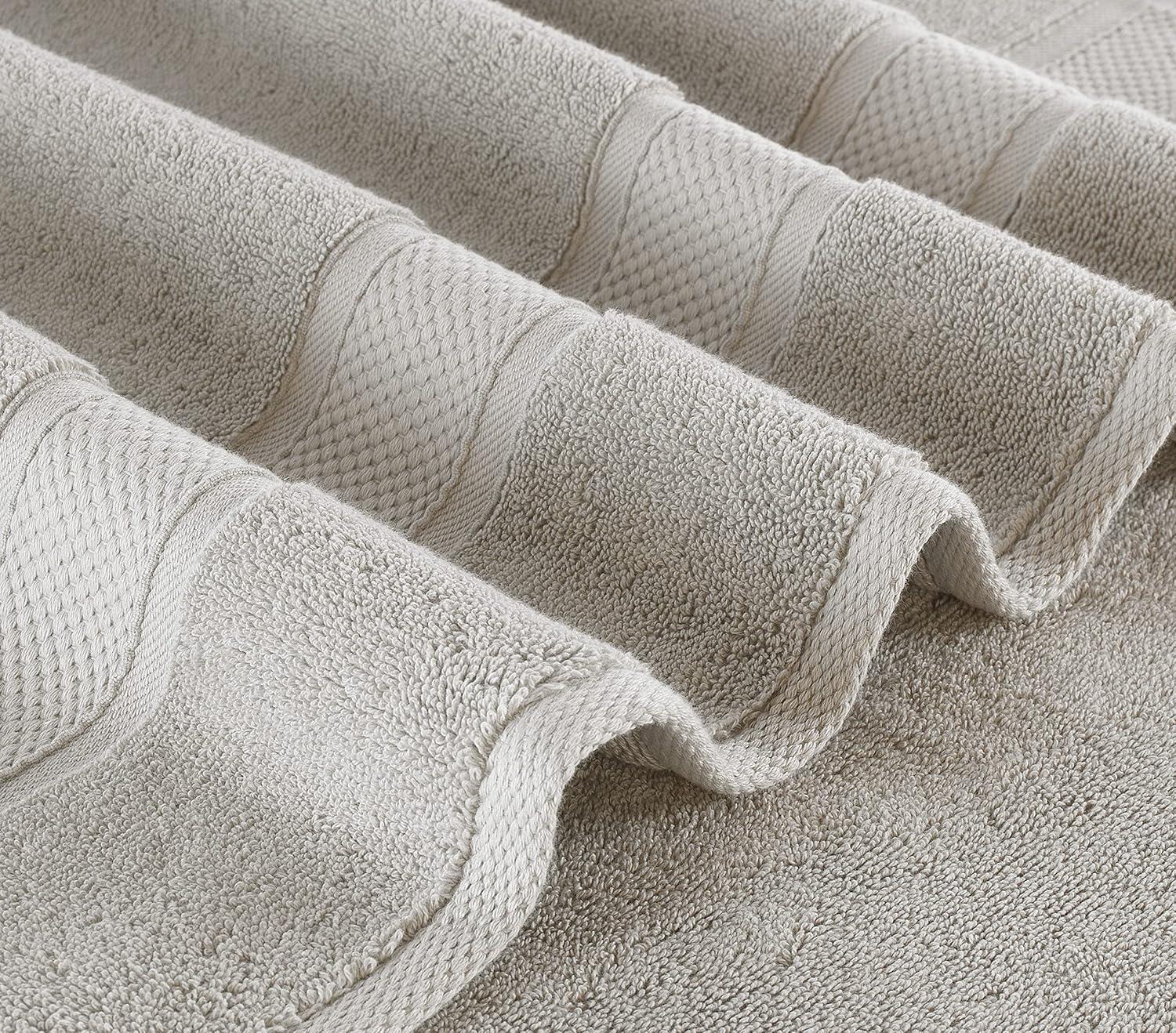 American Soft Linen 4 Pack Hand Towel Set, 100% Cotton, 16 inch by 28 inch, Hand Face Towels for Bathroom, Bright White