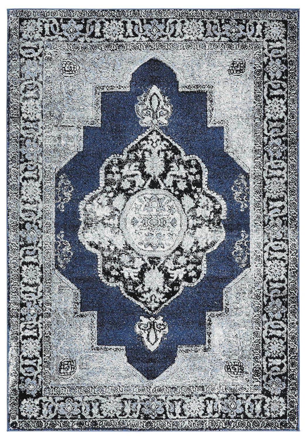 SAFAVIEH Vintage Hamadan Alfombra Oriental Tahnee, Azul/gris, 5'3" x 7'6"