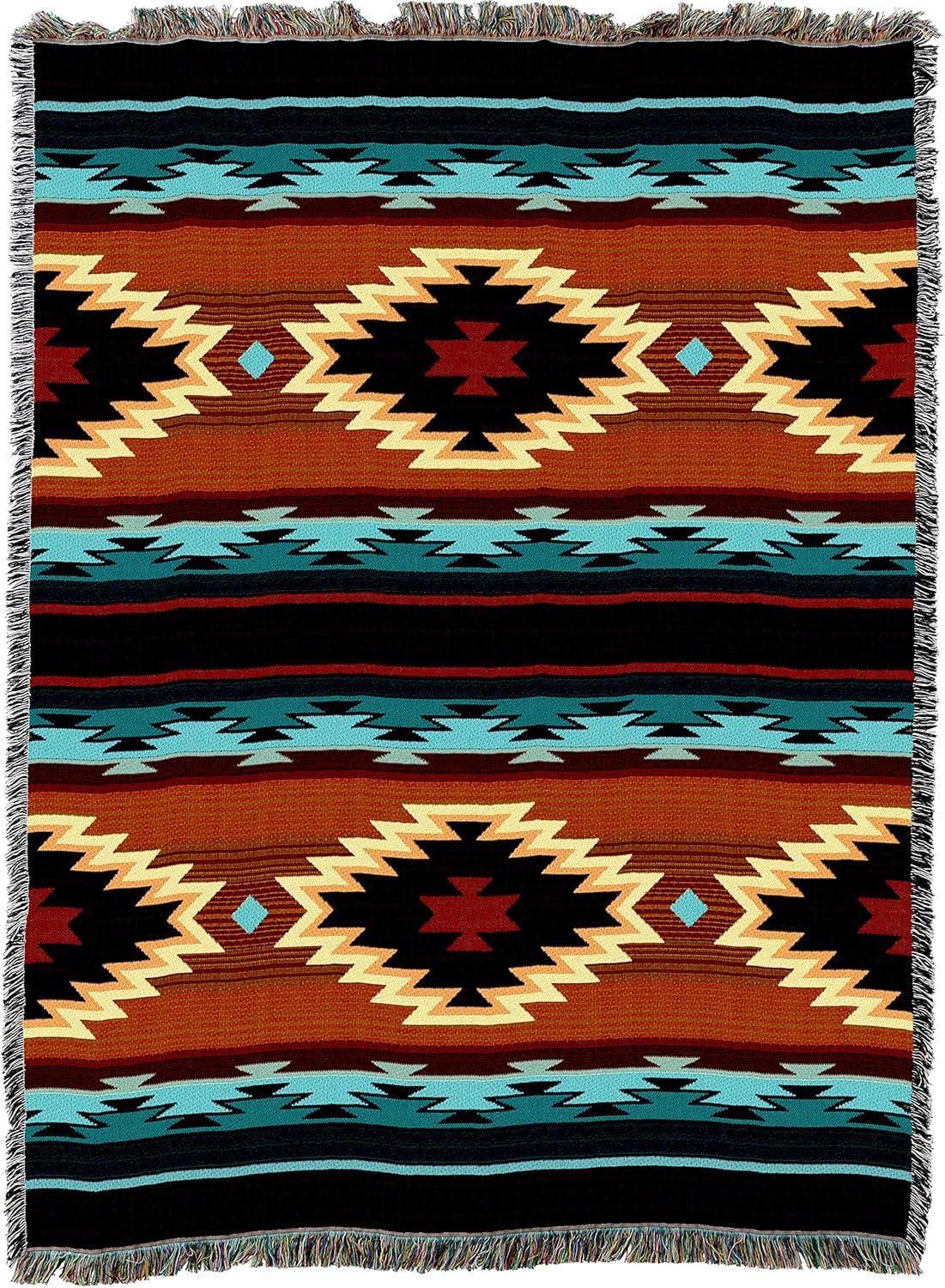 Southwest Geometric Cotton Woven Throw Blanket