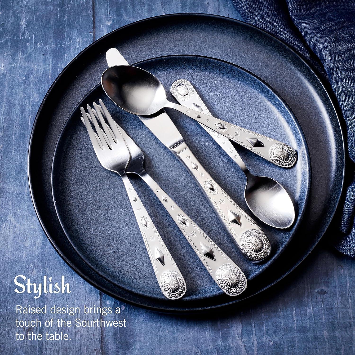 Wallace Taos 45-Piece 18/10 Stainless Steel Flatware Set, Service for 8