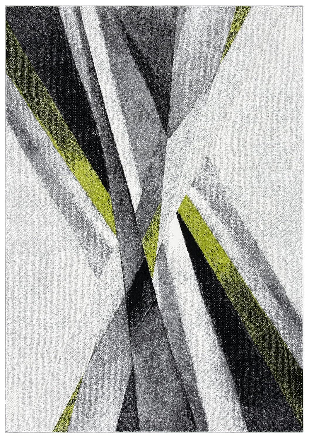 Hollywood HLW710 Machine Made Accent Rug - 2'7"x5' - Grey/Green - Safavieh