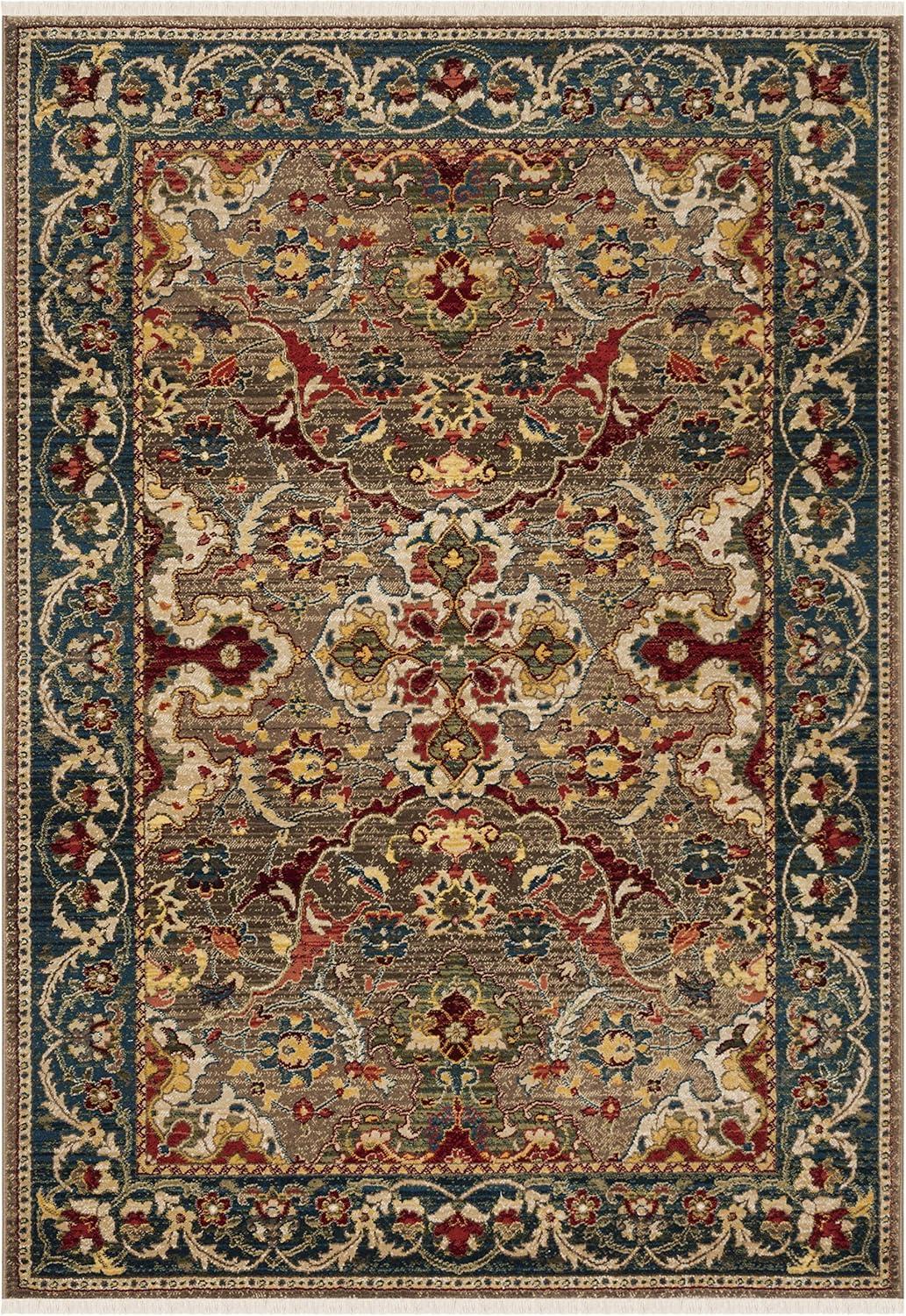 SAFAVIEH Kashan Vincent Oriental Area Rug, Taupe/Blue, 5'1" x 7'5"