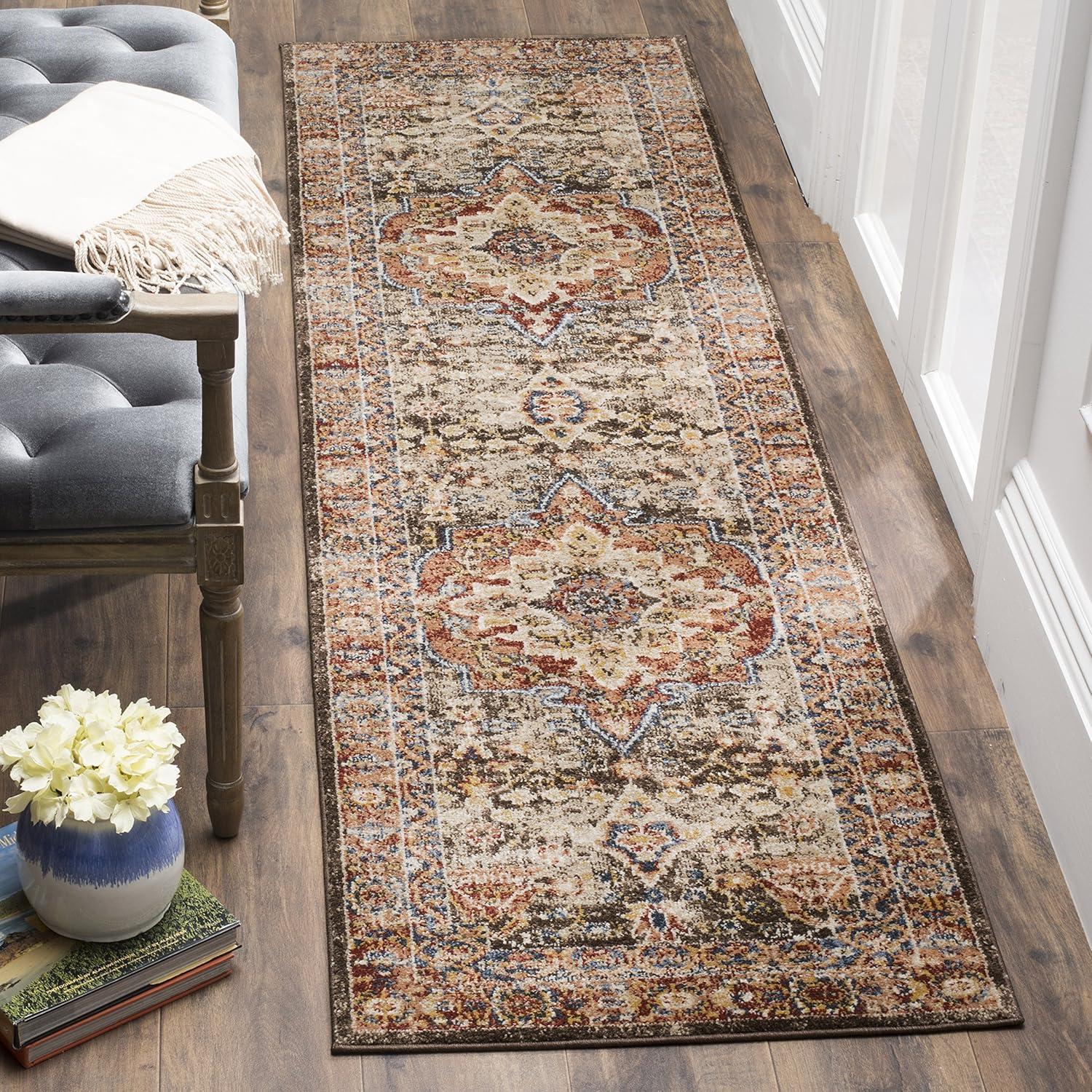 Bijar BIJ652 Power Loomed Area Rug - Brown/Rust - 3'x3' - Safavieh.
