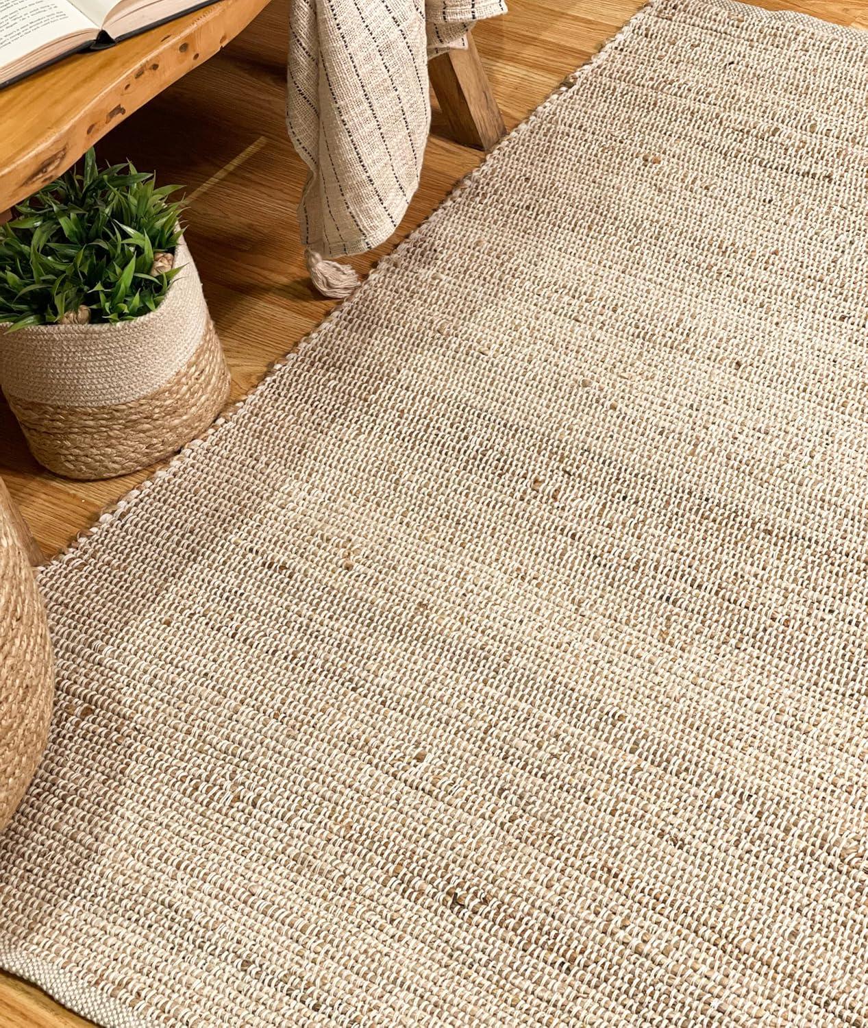 4'x6' Pata Hand Woven Chunky Jute Area Rug, Light Ivory - JONATHAN Y